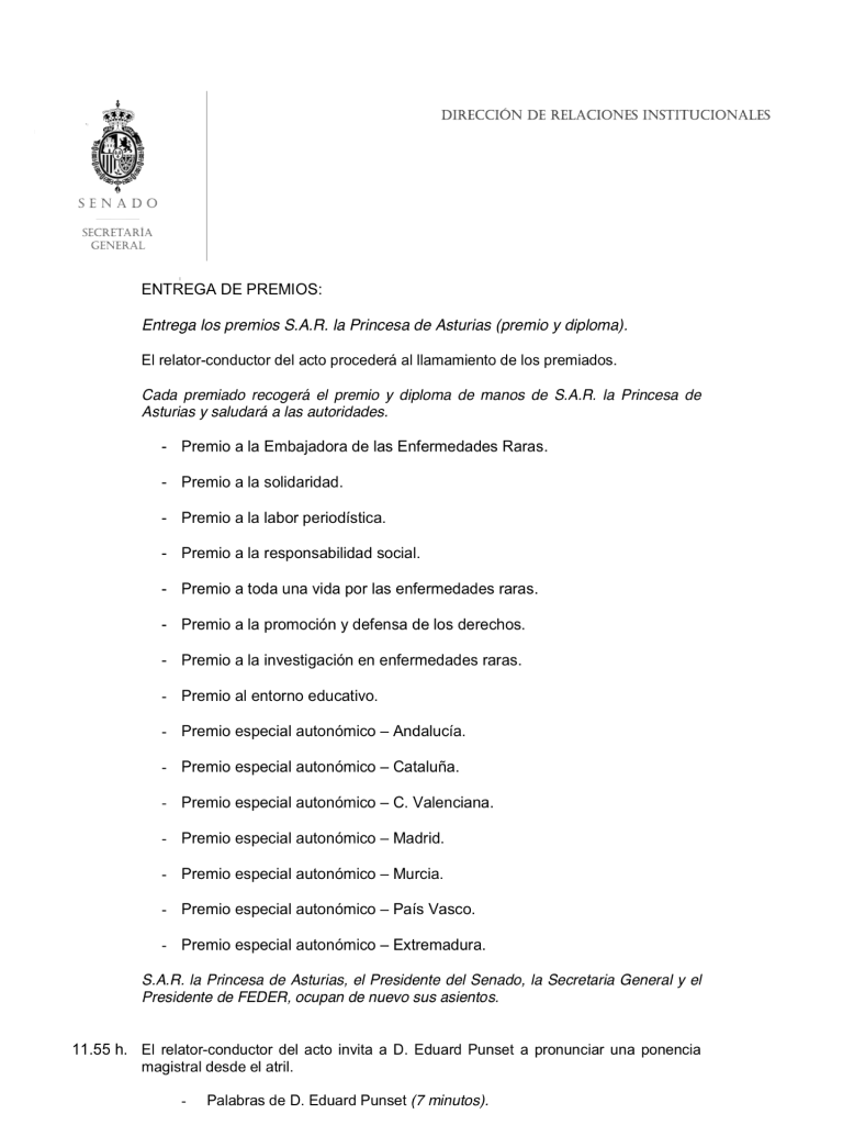 Desarrollo de un acto